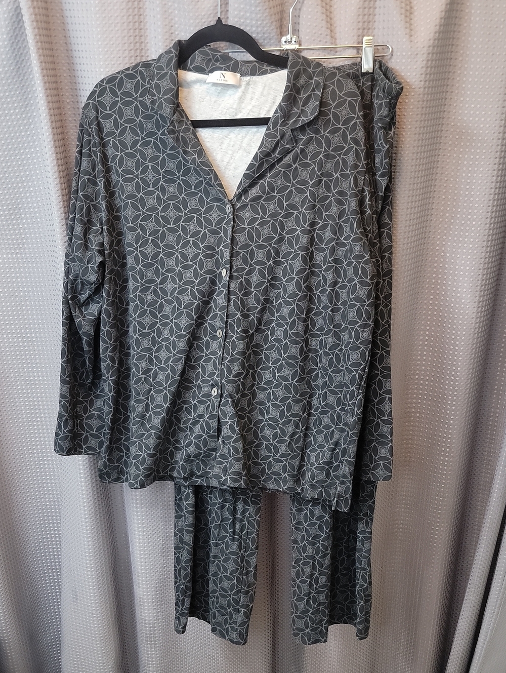 Natori Geometric 2 Piece Knit Soft Pajama Set Size XL